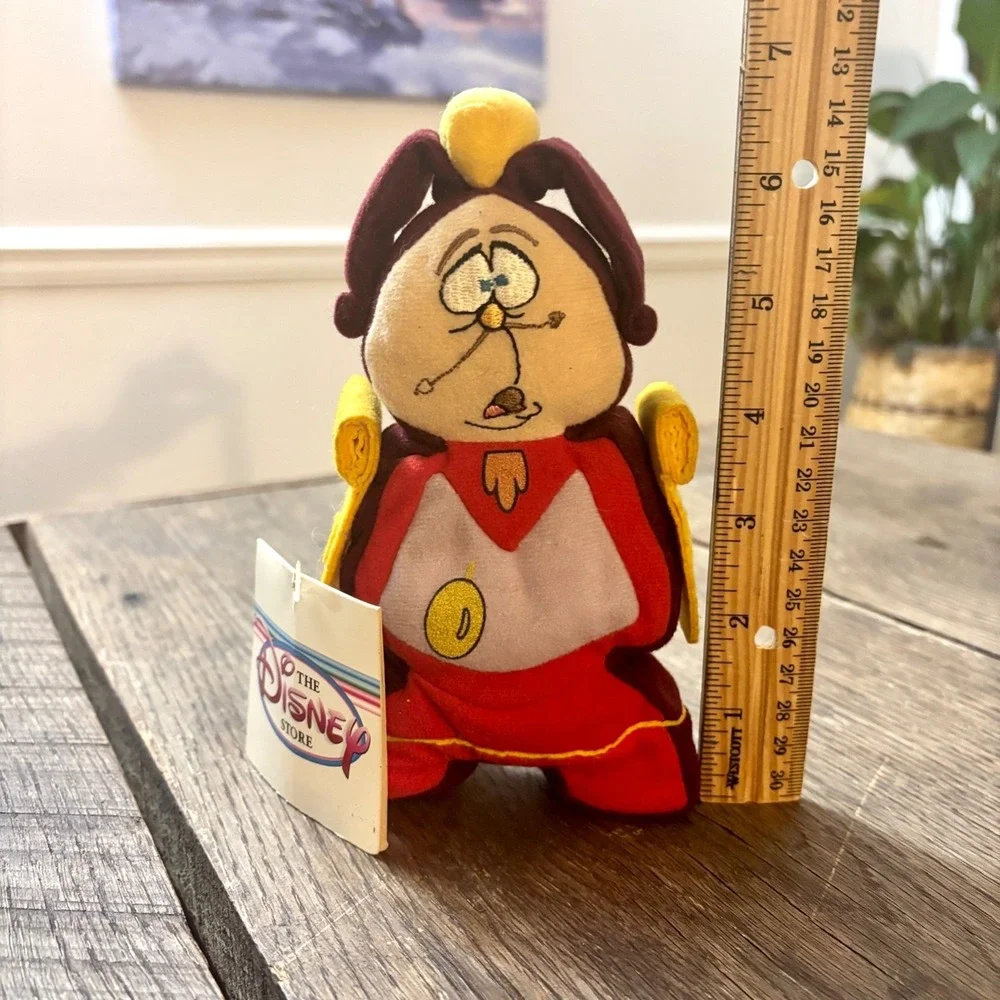 The Walt‎ Disney Store Beauty and Beast Vtg COGSWORTH Mini Bean Bag Plush 7